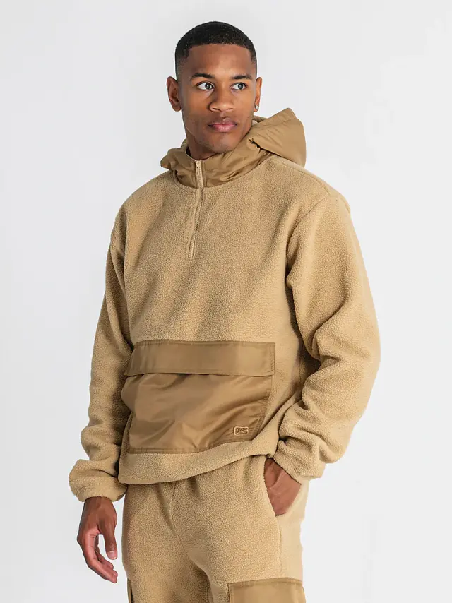Gianni Kavanagh Ανδρικό SHERPA Φούτερ με Κουκούλα – Camel - XL 2