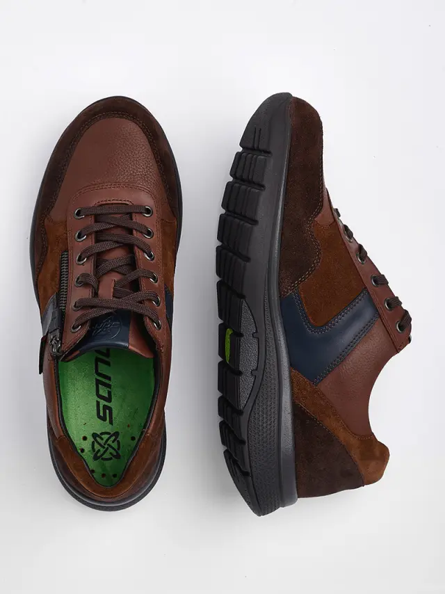 Mephisto/Sano Sneakers Ανδρικό δέρμα/δέρμα Nubuck Καφέ SAN/AMORY D/BROWN - 44 3