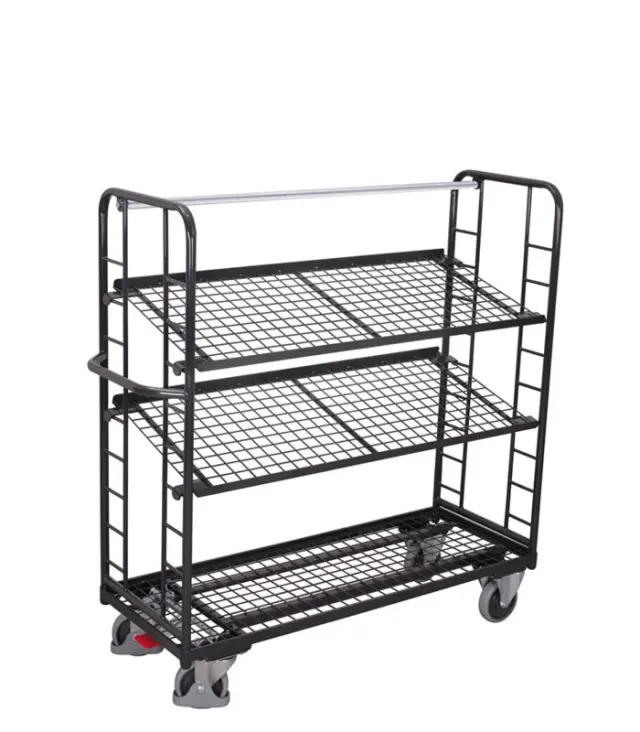 Variofit sw-540.225/AG Τρόλεϊ Μεταφοράς 3 Επιπέδων με Επικλινή Ράφια για Φορτίο Βάρους ως 250kg