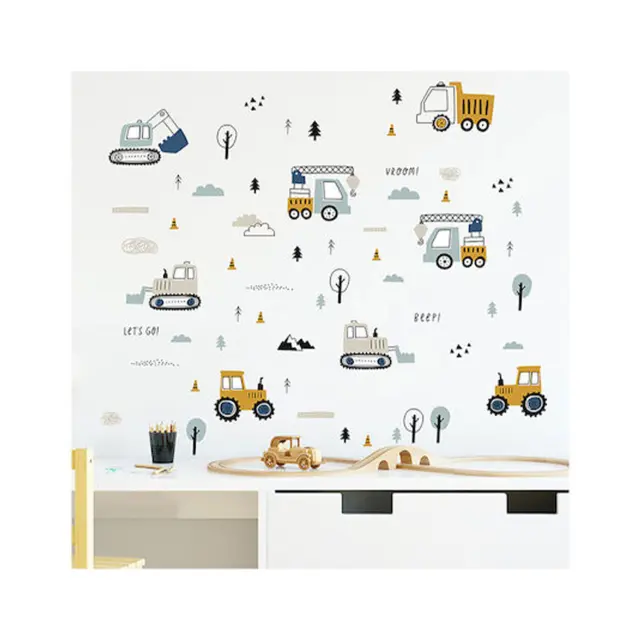 Παιδικά Αυτοκόλλητα Τοίχου Sipo Tractors-Excavators 5904717761344