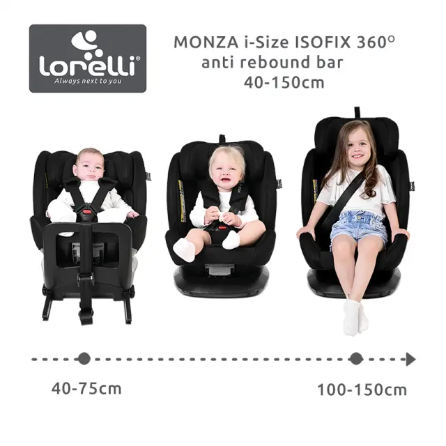 Lorelli Κάθισμα Αυτοκινήτου "MONZA" i-Size 40-150 CM ISOFIX, 360, ANTI REBOUND BAR Beige Μπεζ 2
