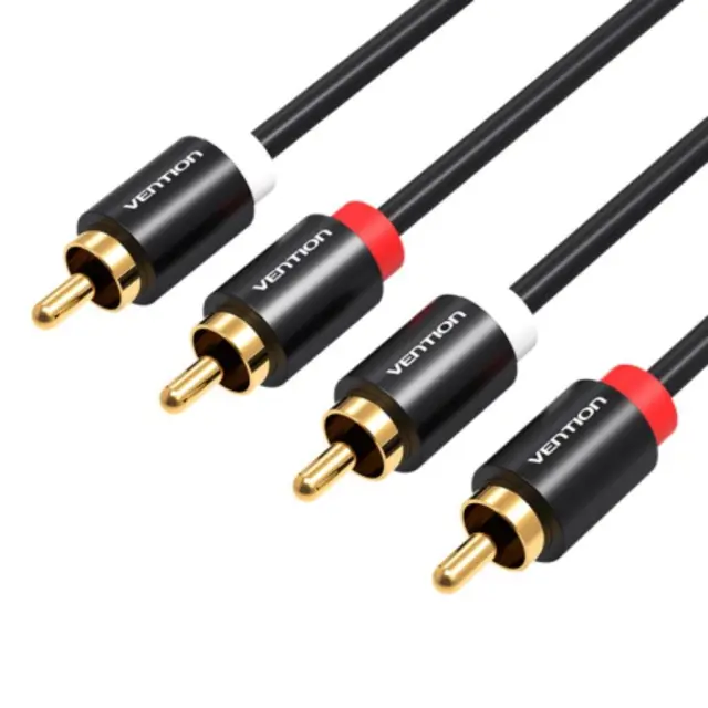 VENTION 2RCA Male to Male Audio Cable 1.5M Black Metal Type (VAB-R06-B150) (VENVAB-R06-B150)
