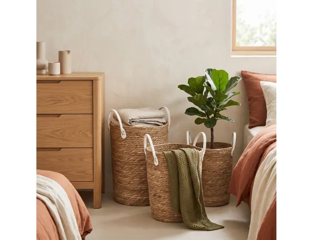 Σετ διακοσμητικά καλάθια Home Deco Factory με χερούλια - 3 τεμάχια RG9268