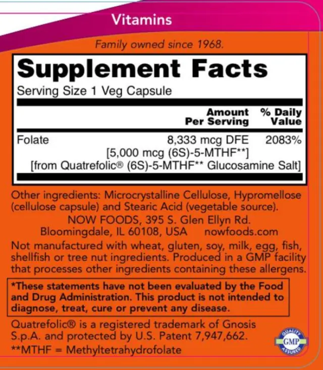 Now Foods Methyl Folate 5000 mcg 2