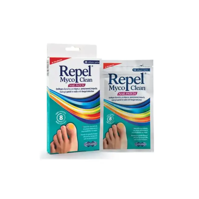 Uni-Pharma Repel Myco Clean Nail Patch Επιθέματα Υδρογέλης για Νύχια με Μυκητιασική Λοίμωξη 28τμχ