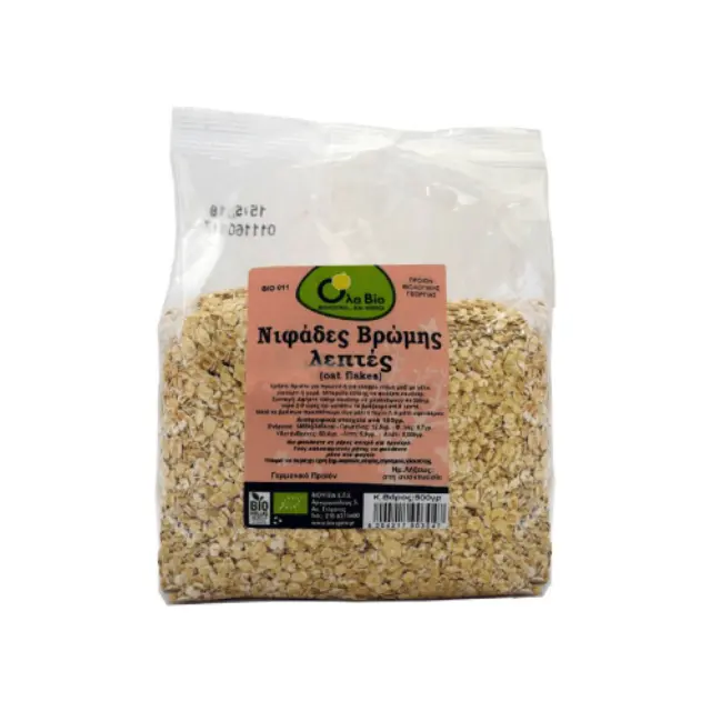 Βιολογικές Λεπτές Νιφάδες Βρώμης Όλικής Άλεσης • Όλα Bio • 500γρ