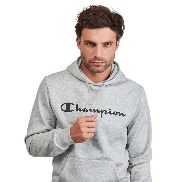 Champion Men's Fleece Script Logo Hoodie Γκρι 221809-EM021 (Champion) 3