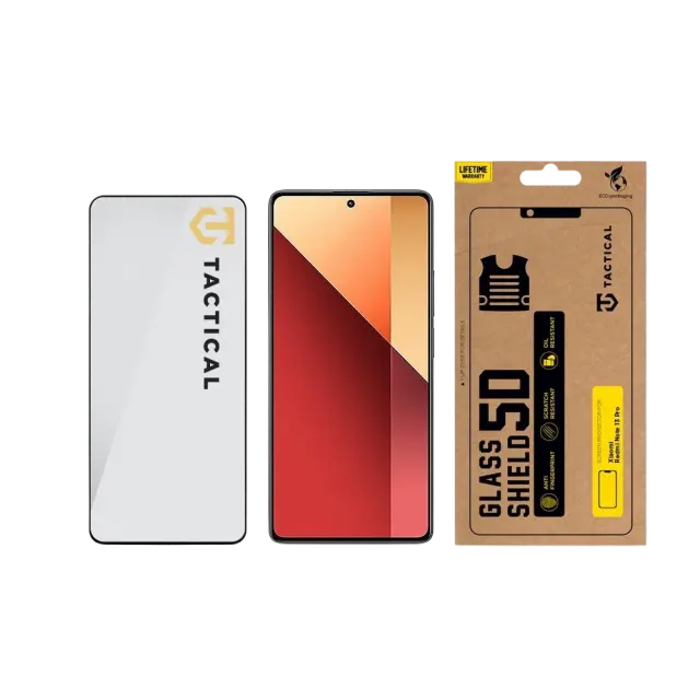Tactical Glass Shield 5D for Xiaomi Redmi Note 13 Pro 4G/5G / Poco X6 5G Black 3