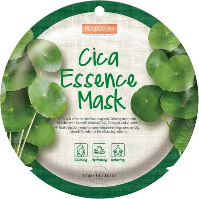 Purederm Cica Essence Mask Sheet Καταπραϋντική Μάσκα Προσώπου Με Cica 18g