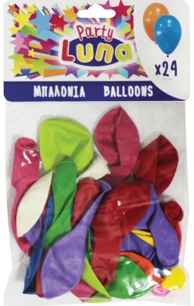 Luna Party Μπαλόνια 24 Τμχ Σε Διάφορα Χρώματα (000088902)