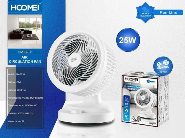 Hoomei Επιτραπέζιος Ανεμιστήρας 25W με Διάμετρο 20cm HM-8250 3