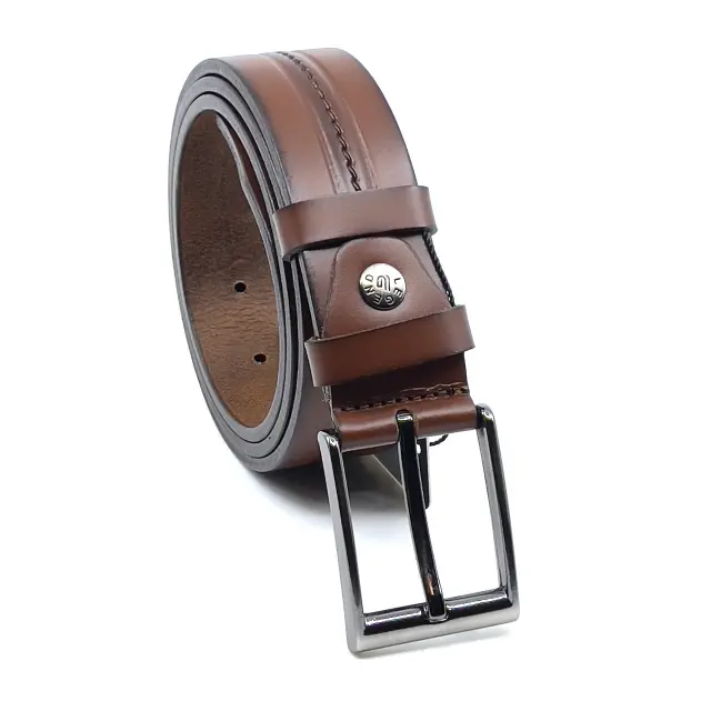 Camel Δερμάτινη Ζώνη Full Grain 3,5 cm 2