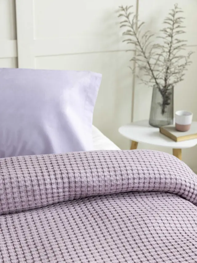 Κουβέρτα 220x240 Υπέρδιπλη Πικέ Comfy Nima 100% βαμβακερό- Warm Lilac 2