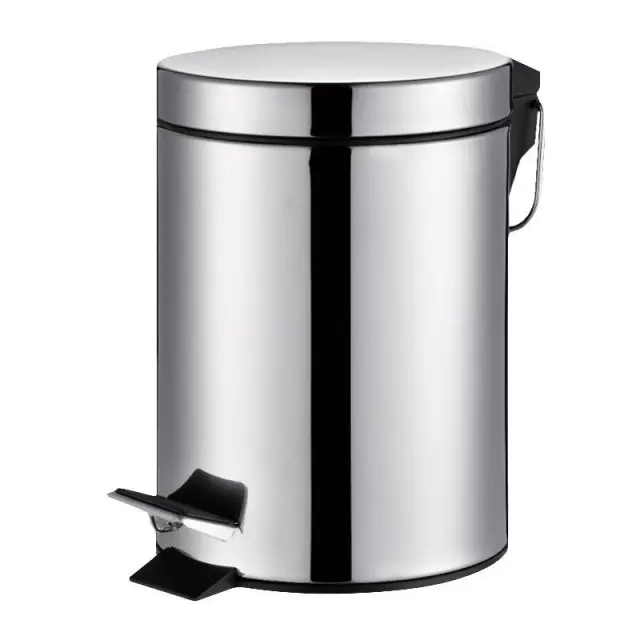 BORMANN BTW9016 - BORMANN BTW9016 Μεταλλικό Καλαθάκι Μπάνιου 5L Χρώμιο Φ20,5x28cm (061441) 2