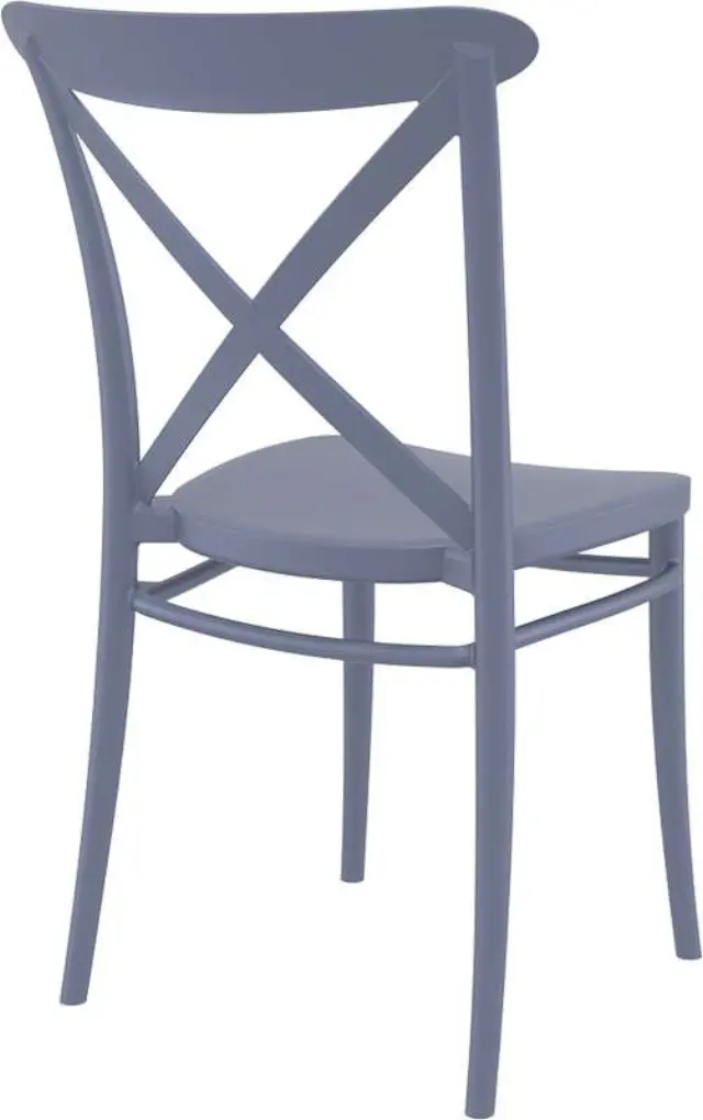 Καρέκλα Στοιβαζόμενη CROSS Σκούρο Γκρι PP 51x51x87cm 2