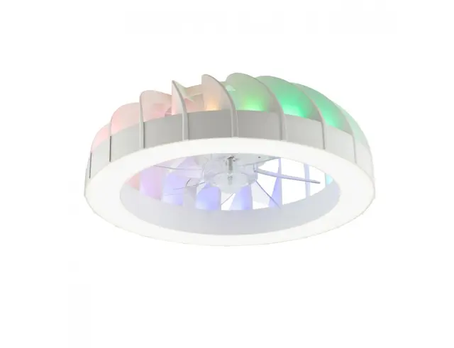 Ανεμιστήρας Οροφής Brilliant Fanora G81080/05 με φωτισμό LED, RGB, τηλεχειριστήριο, διάμετρο 46cm και ισχύ 30W - Λευκό 2