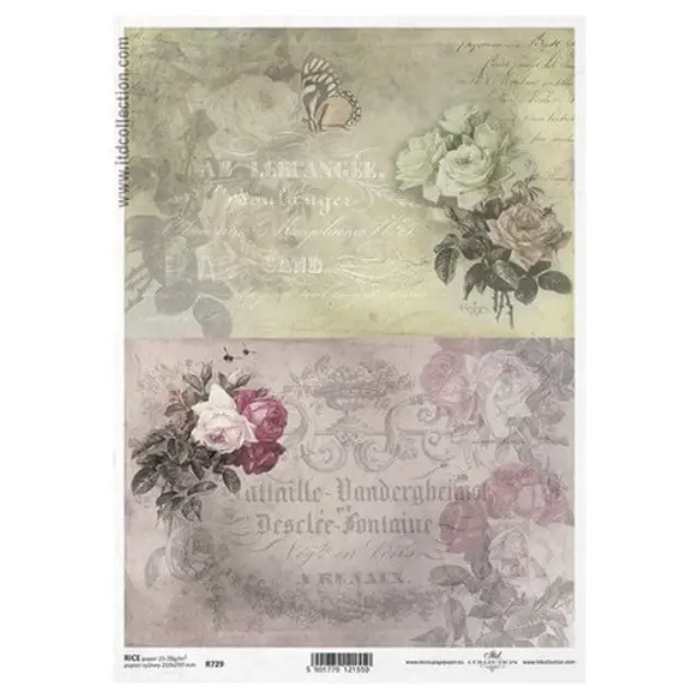 Ριζόχαρτο ITD, 21x29cm, Λουλούδια και backgound, R729