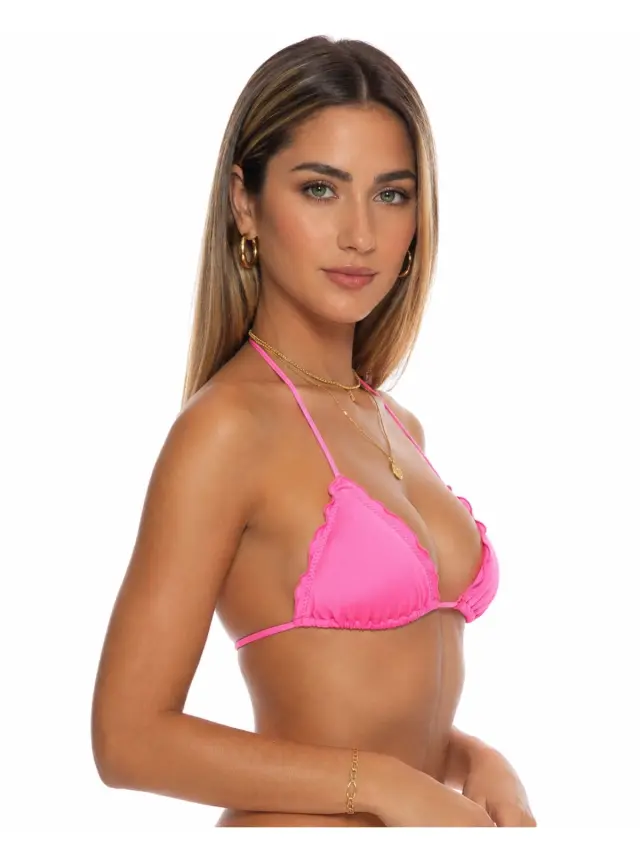 Luli Fama Γυναικείο Top Bikini Neon Pink Shiny - XS 3