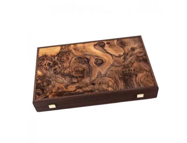 Σετ Χειροποίητο Τάβλι Premium Limited Natural Burl Manopoulos από Ξύλο και Στοιχεία Πέρλας με διαστάσεις 48x30cmBWV1 2