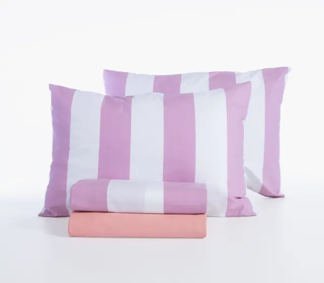 Σετ Σεντόνια Υπέρδιπλα 4 Τεμαχίων Nef-Nef Casual Vertia Mauve 240x270