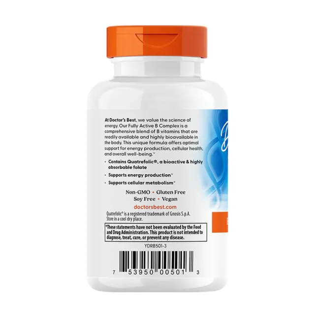 Doctor's Best Fully Active B Complex with Quatrefolic 3
