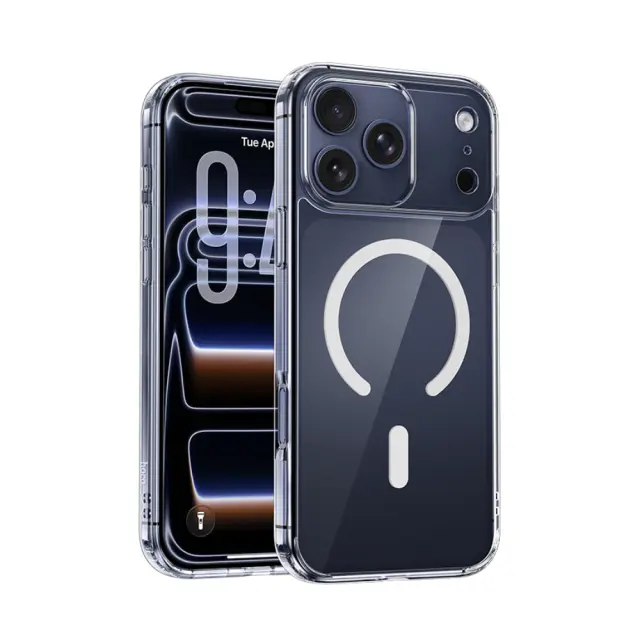 Θήκη Hoco TPU Magnetic Series Airbag Anti-fall για Apple iPhone 17 Pro iPhone 18 Pro Διάφανη