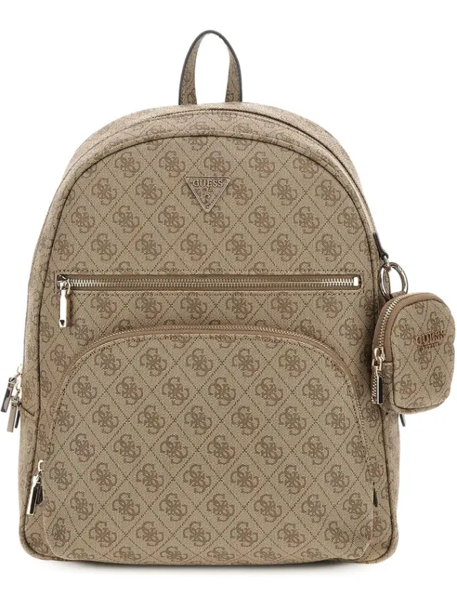 GUESS Power Play Latte Logo Γυναικεία Τσάντα Backpack Μπεζ/Καφέ (HWSL9006330-LTL)