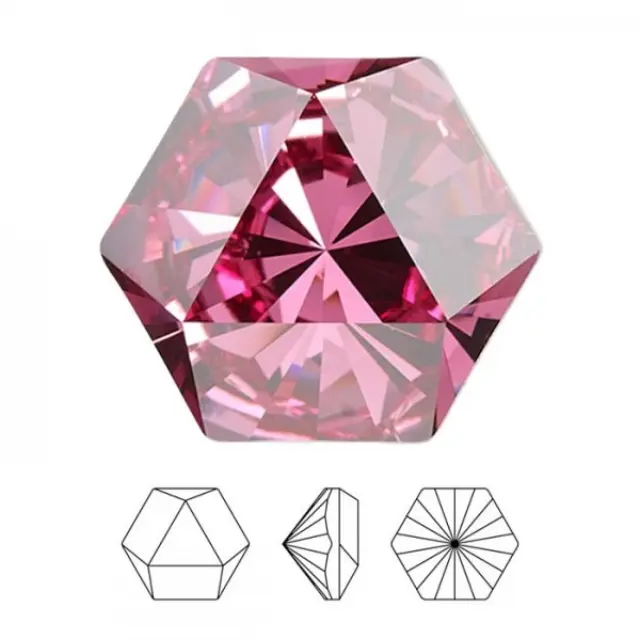 Swarovski 4699 Kaleidoscope Hexagon Fancy Stone Rose 14x16mm - 1τεμ