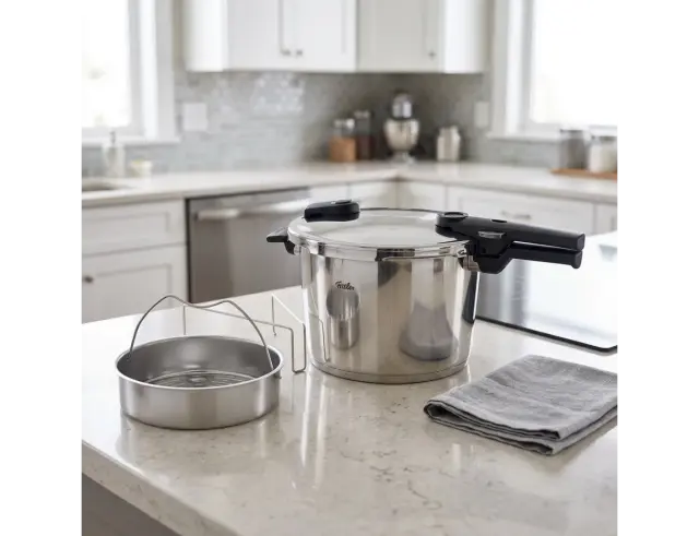 Χύτρα Ταχύτητας Fissler Vitaquick Premium με καλάθι ατμού, χωρητικότητα 8L και διάμετρο 26cm