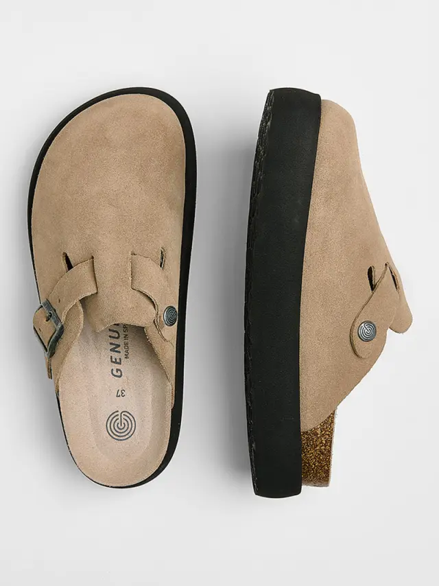 Genuins Σαμπώ Γυναικείο δέρμα Nubuck Μπεζ GEN/RIVA PLATFORM G106554 TAUPE 3
