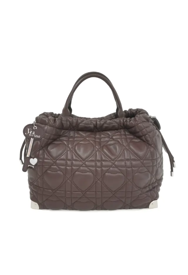 LE PANDORINE - LOVE BUCKET HANDBAG BROWN