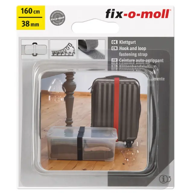 Ζώνη Hook+Loop Με Θηλειά Μαύρο 160cmx38mm 2