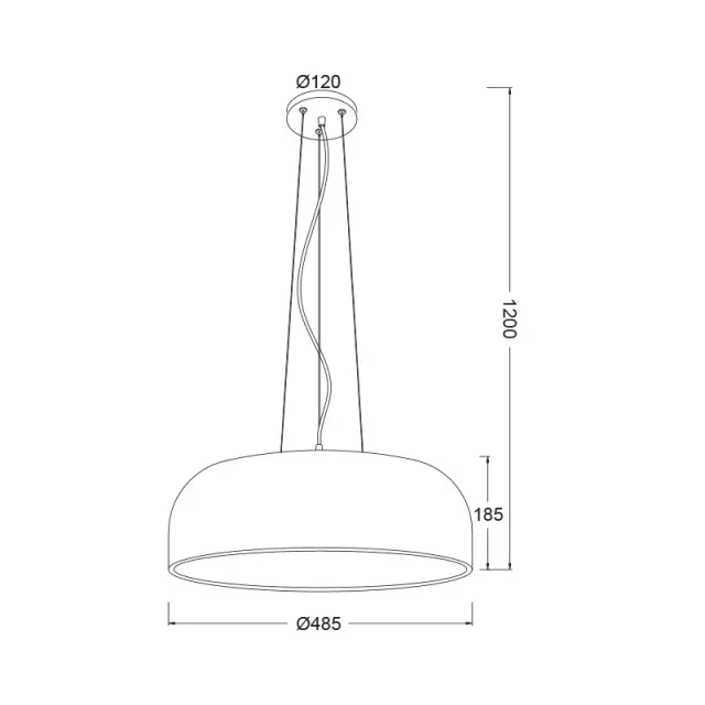 ΚΡΕΜΑΣΤΟ Φ/Σ 3XE27 ΜΕΤΑΛΛΙΚΟ ΛΕΥΚΟ Φ48cm SALON / OD5390MW 2
