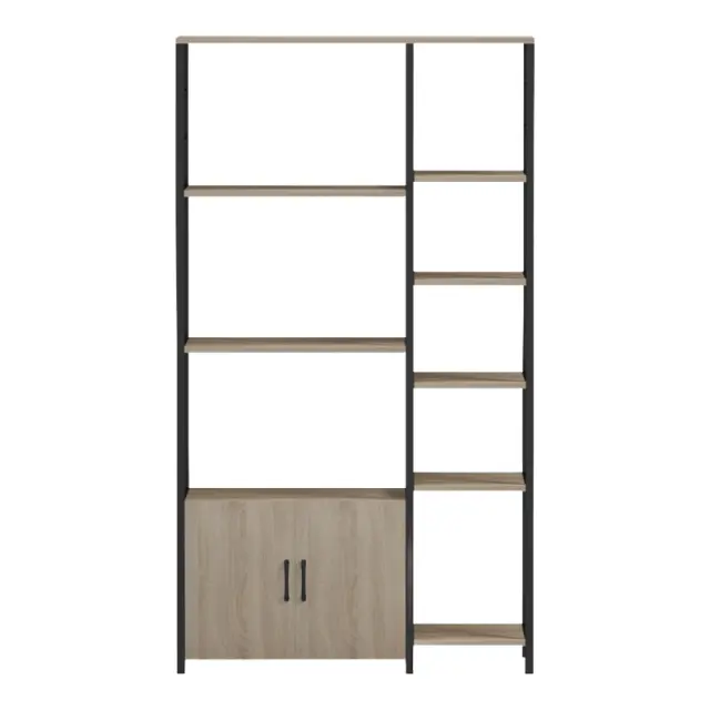Επιδαπέδια ραφιέρα Ranea pakoworld sonoma-μαύρο 85x32x150εκ 3
