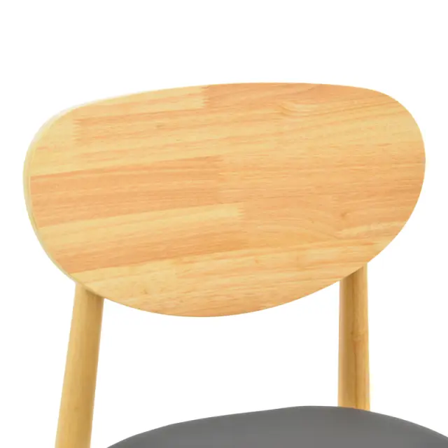 Καρέκλα Cardith pakoworld rubberwood-plywood σε φυσική απόχρωση-pu μαύρο 48x51x78εκ 3