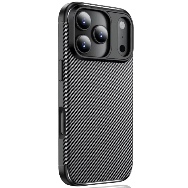Θήκη Ancus AutoFocus Carbon Fiber για Apple iPhone 17 Pro iPhone 18 Pro Μαύρη