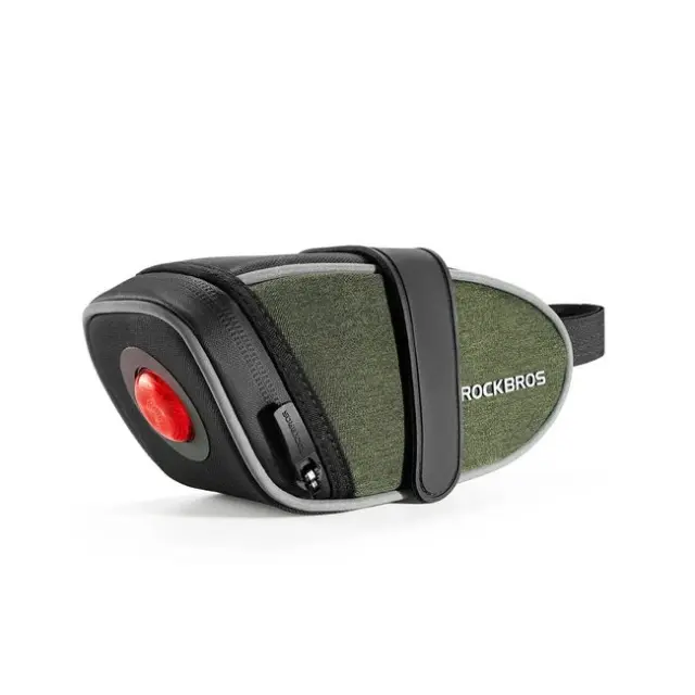 Rockbros C52-2 Lightweight Saddle Bag with 250mAh Lighting Green