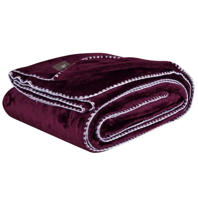 Κουβέρτα 220x240 Υπέρδιπλη 320gsm Fleece Essential Greenwich Polo Club 4440 Bordeaux 100% Πολυέστερ 3