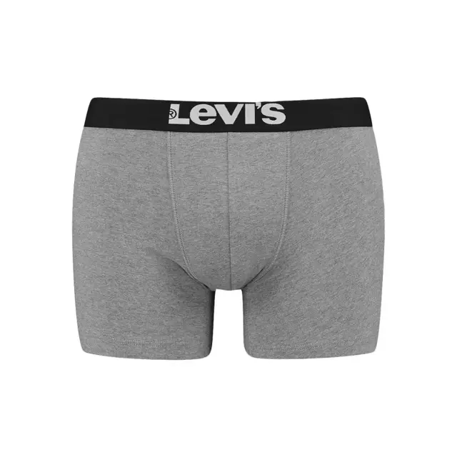 Levi's Ανδρικό Boxer Solid Basic Organic Cotton - Εξάδα, Χρώμα Μαύρο-Γκρι Μελανζέ 2