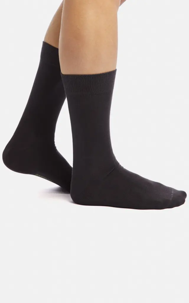 Unisex Bamboo Μονόχρωμες Κάλτσες Minerva - Ανθρακί