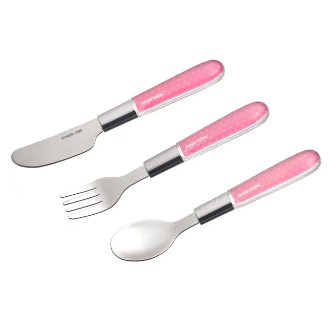 Μεταλλικό Κουτάλι Πιρούνι και Μαχαίρι Canpol Pink 9/477