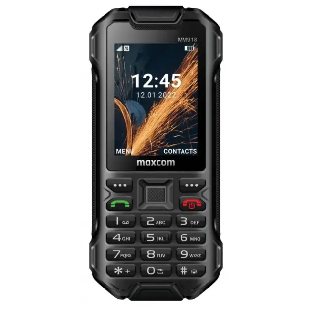 Maxcom Strong MM918 L (Dual Sim) 2.4" Water-dust proof IP68 4G VoLTE με Φακό, Ραδιόφωνο και Κάμερα Μαύρο