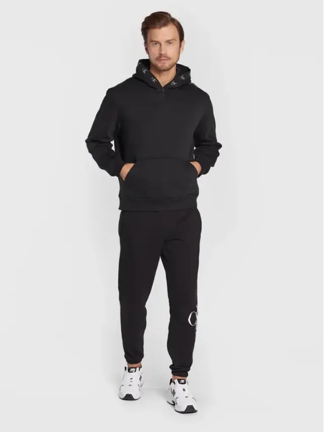 Calvin Klein - Ανδρικό Φούτερ με Κουκούλα και Τσέπες J30J321883-BEH Μαύρο 2
