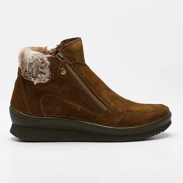 Imac Μποτάκια Γυναικείο δέρμα Nubuck Καφέ IMA/257100 COGNAC