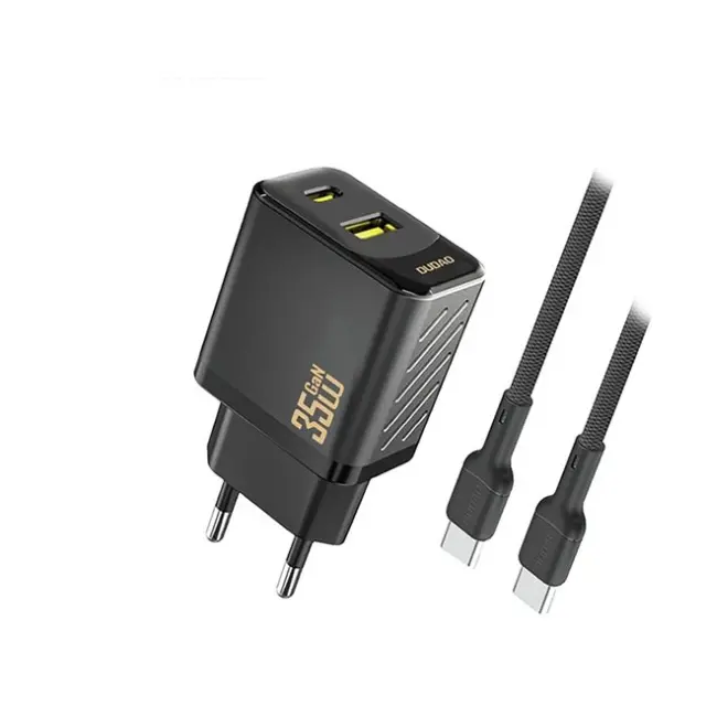 Dudao Φορτιστής A27MaxCEU PD QC 35W USB-A / USB-C with USB-C Cable Black