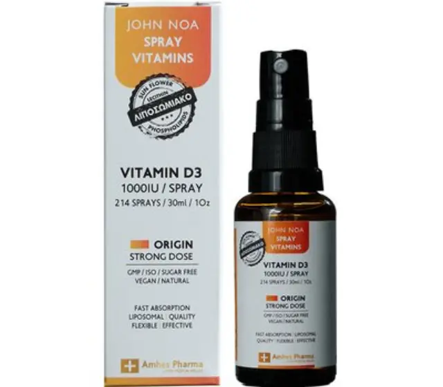 John Noa Vitamin D3 Origin Strong Dose Βιταμίνη & την Υγεία των Οστών 1000iu 30ml 2