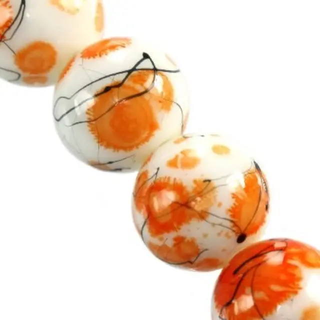 Χάντρα Painted Thread Mandarin 12mm ~66τεμ