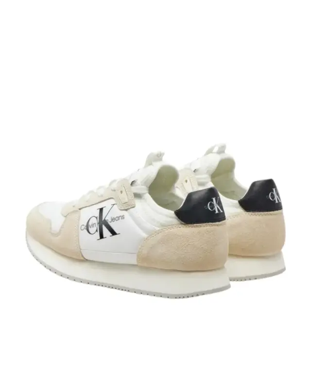 Calvin Klein - Γυναικεία Sneakers Runner Sock Laceup Ny-Lth Wn YW0YW00840-03A Λευκό 3