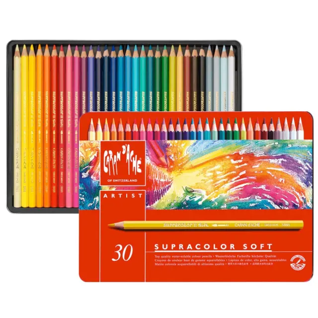 Σετ Μολύβια Ακουαρέλας Caran d'Ache Supracolor, 30 Χρώματα