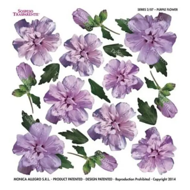Τυπωμένo φύλλο-Ζελατίνη για Sospeso STS2.07 , Purple flower